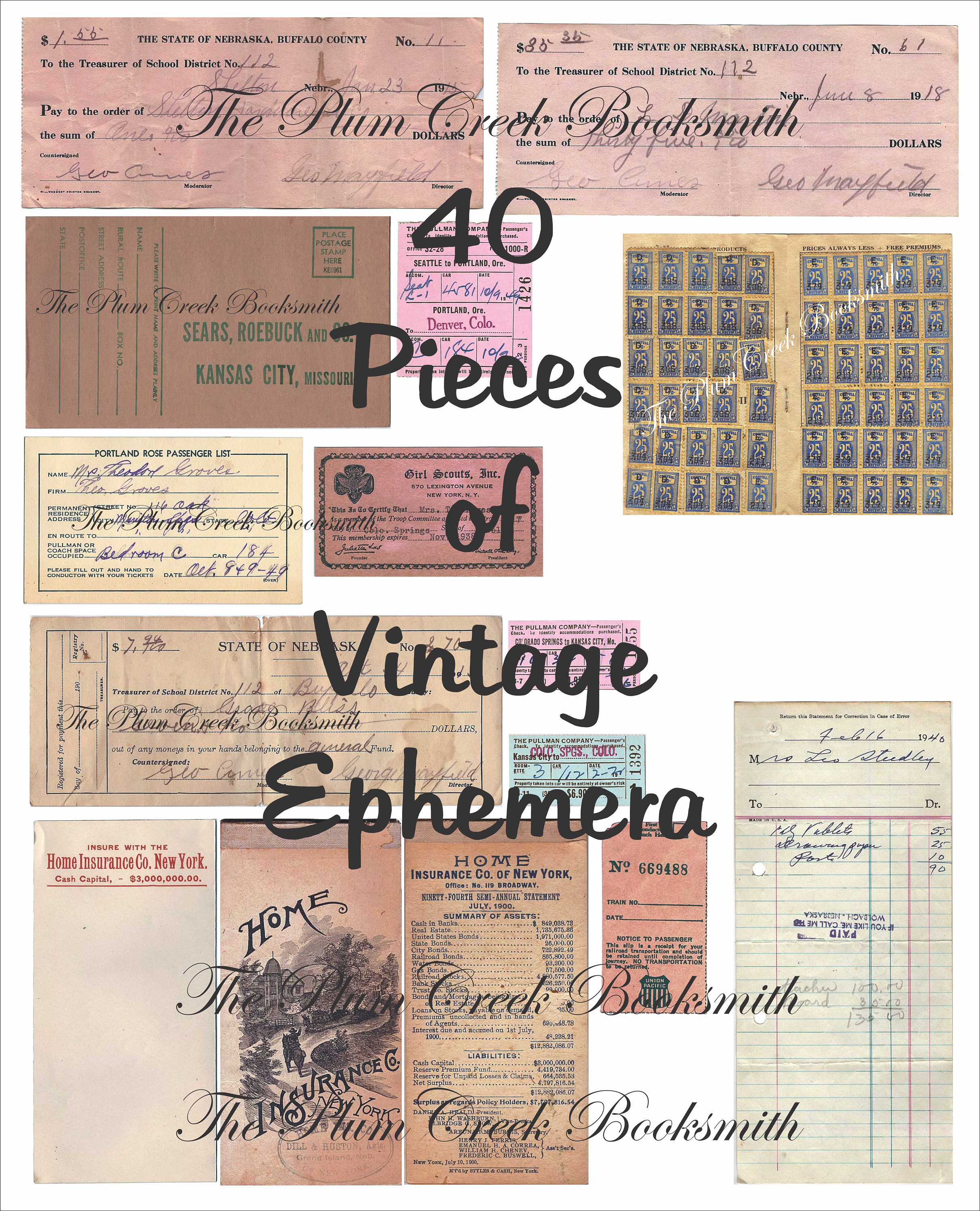 Antique Shop Ephemera 17 pages of vintage ephemera for junk Etsy España