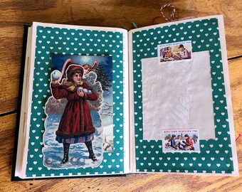 クリスマスの喜び！手作りのジャンクジャーナル - 改造本 - 日記帳