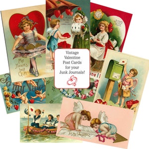 Soyez ma Saint-Valentin Ver. 3.0 - cartes postales vintage de la Saint-Valentin - téléchargement numérique - Junk Journal Ephemera