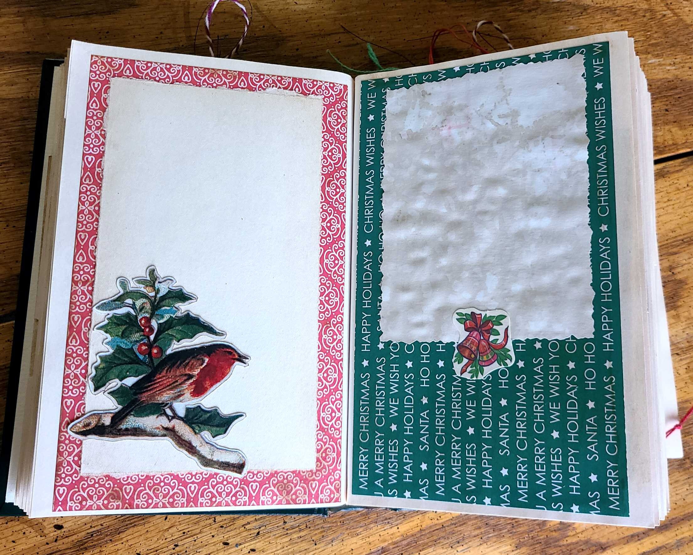 クリスマスの喜び！手作りのジャンクジャーナル - 改造本 - 日記帳