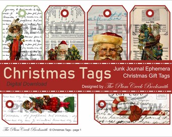 ジャンクジャーナル用のヴィンテージクリスマスページ - デジタル