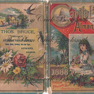 Vintage 1888 Capital Almanac Seiten - 18 Junk Journal Seiten, Ephemera, sofortiger digitaler Download