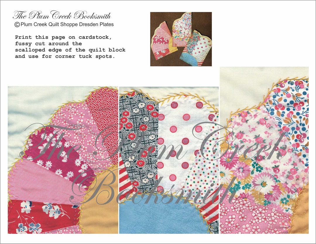 Plum Creek Quilt Shoppe Dresden Plate Corner Tucks for Junk Journal