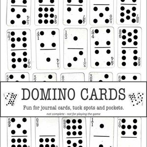 Domino Karten für Ihre Junk Journals, Collage Art - sofortiger digitaler Download