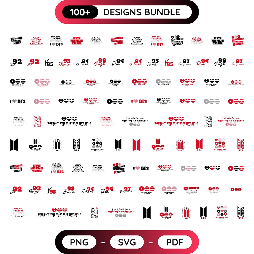 BTS Arirang World Tour 2026 SVG Bundle, 28 K-pop Concert Designs, BTS Tour Shirt Svg, Png,