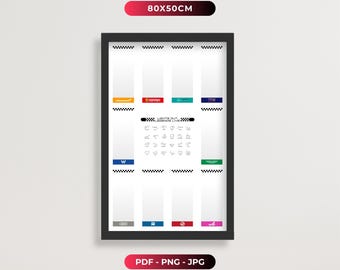 Race Car Display Background 80x50cm, Grand Prix F1 Speed Champions Car Printed Wall Art Decor, PNG, PDF & JPG Instant Digital Download