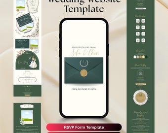 Canva Wedding Website Template Invitation with RSVP and Countdown Timer, Editable Canva Site Digital Website Invitation, Digital Download
