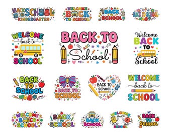 Back To School Svg Png Bundle, Preschool png sets, School First Day, Preppy School sublimation, Strip school png, Cricut & Sublimation Files