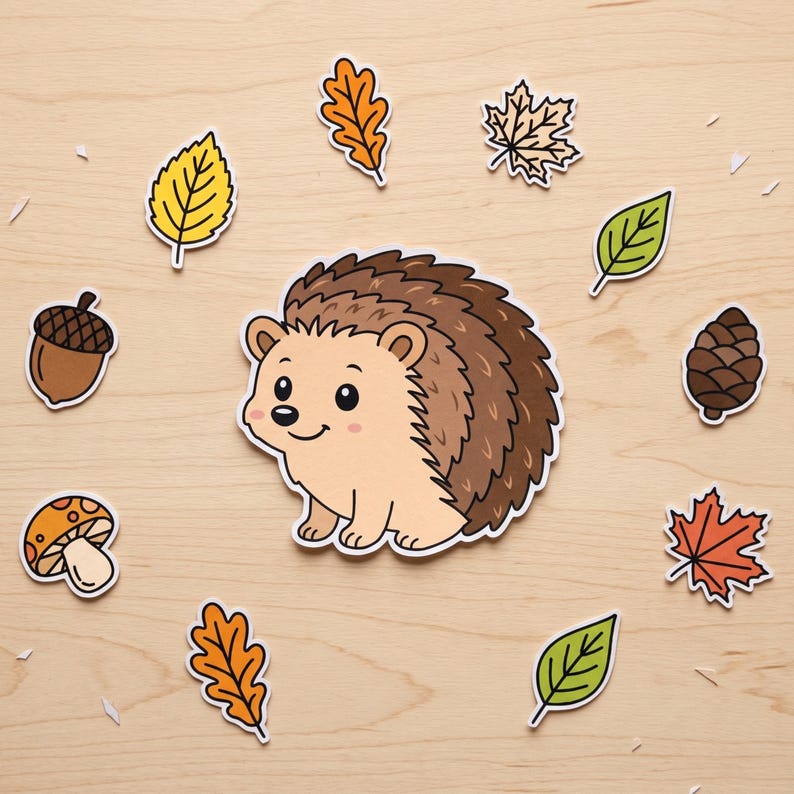 Fall Hedgehog Printable Craft, Cut and Paste Easy DIY Paper Crafts for ...