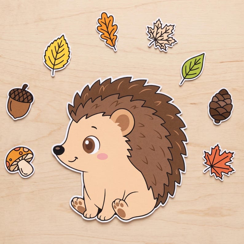 Fall Hedgehog Printable Craft, Cut and Paste Easy DIY Paper Crafts for ...