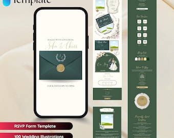 Canva Wedding Website Template Invitation with RSVP and Countdown Timer, Editable Canva Site Digital Website Invitation, Digital Download