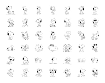 Snoopy Svg Bundle, Snoopy and Friends Png Bundle, Cute Snoopy Dog Clipart, Charlie Brown Svg, Peanut Svg, Png, Cricut Silhouette Cut Files