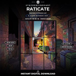 Raticate 099/088 Extended Binder Art Display | Perfect Order 9 Pocket Binder Page | Pokemon Binder Display