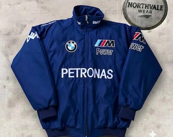 Vintage BMW M F1 Rennjacke | Y2K Motorsport Bomberjacke, Retro Streetwear