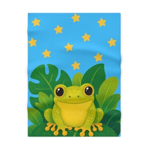 Cute Frog Stars Baby Blanket | Plush Fleece Nursery Throw