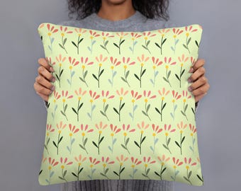 Spring Vibes Floral Throw Pillow