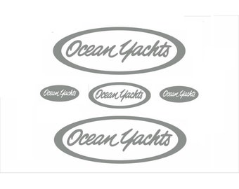 Ocean Yachts Decal 3M Vinyl in Silver Marine Gloss Set Kit USA HIGH QUALITY