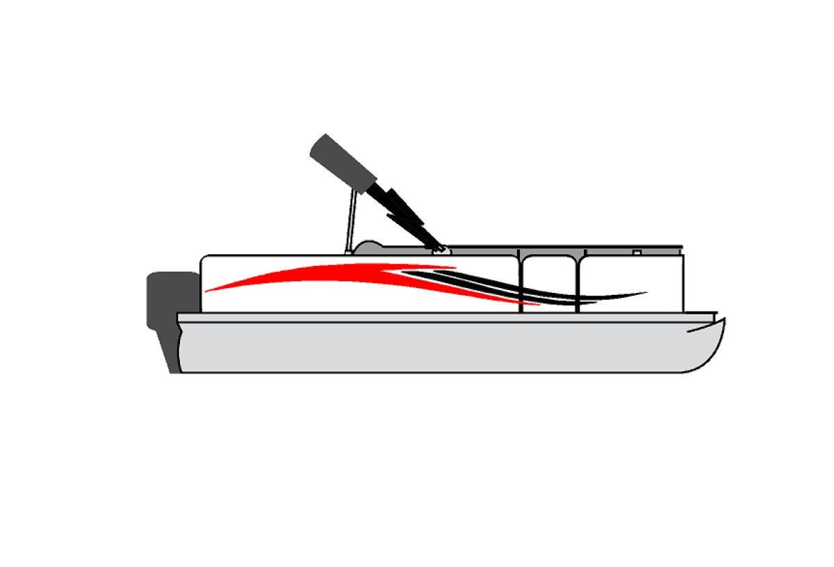 Pontoon Boat Decals 3M Marine Grade Vinyl Red & Black Sail Set Kit USA