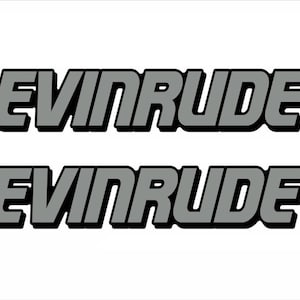 Evinrude Boat Decal 3M Vinyl in Silver & Black Marine Gloss Set Kit USA HIGH QUALITY