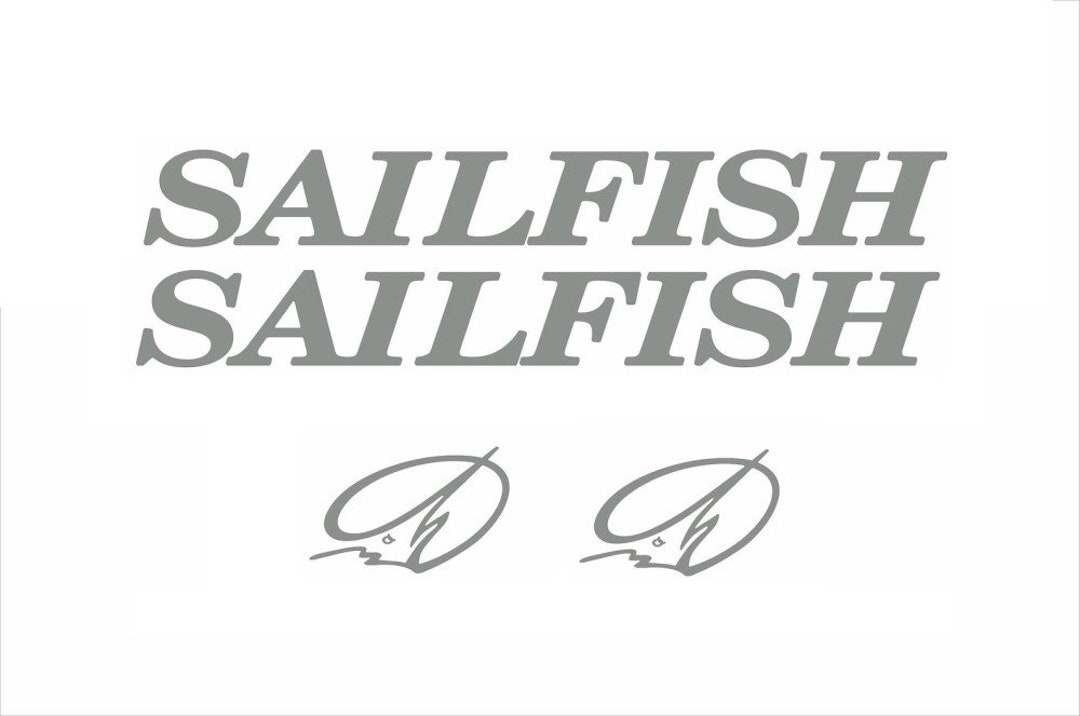 Sailfish Boat Decal 3M Vinyl in Silver Marine Gloss Set Kit Etsy