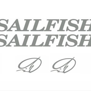 Sailfish Boat Decal 3M Vinyl in Silver Marine Gloss Set Kit USA HIGH QUALITY sail fish