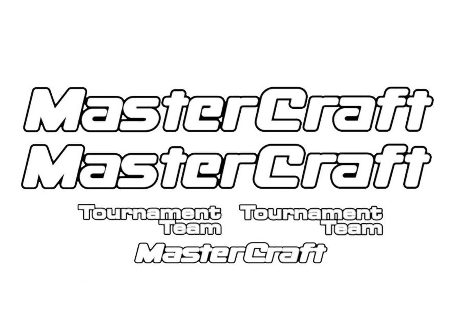 MasterCraft Boat Decal 3M Vinyl in White & Black Marine Gloss Etsy