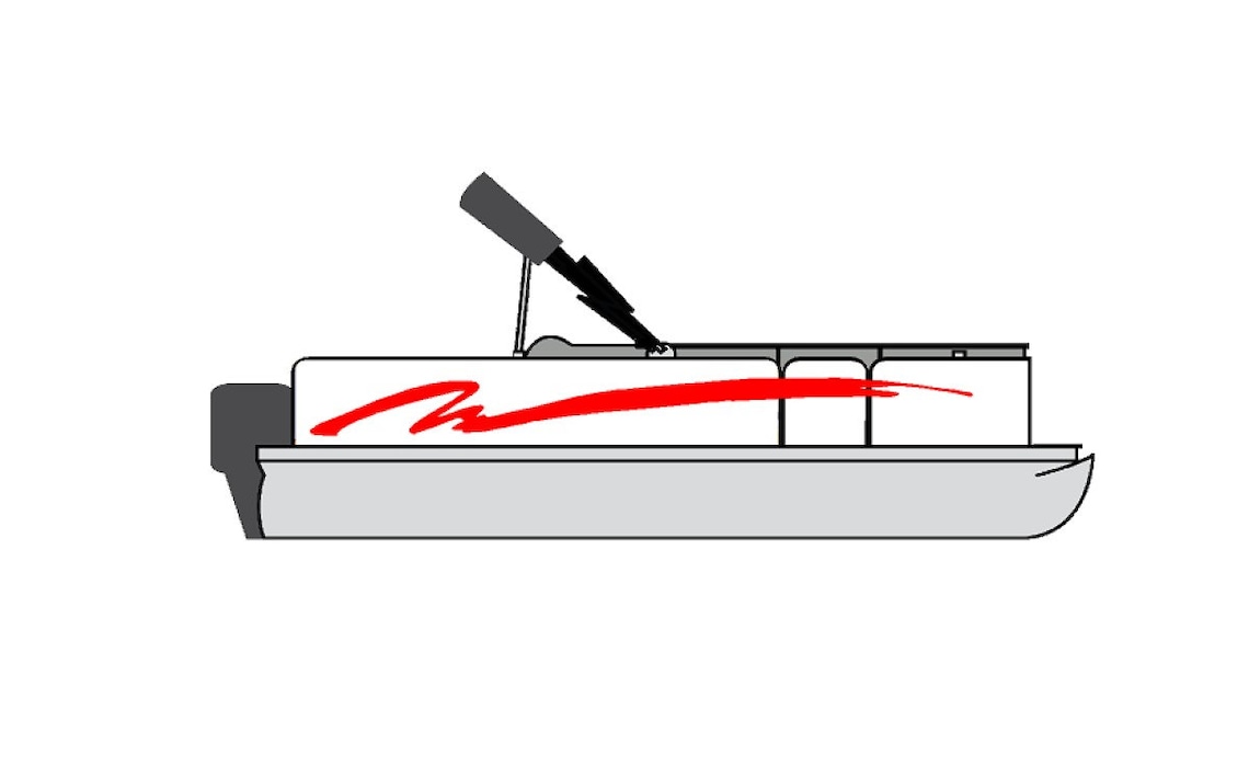 Pontoon Boat Decals 3M Marine Grade Vinyl Red Flag Set Kit USA HIGH