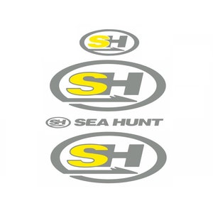 Sea Hunt Boat Decal 3M Vinyl in Yellow & Silver Marine Gloss Set Kit USA HIGH QUALITY seahunt