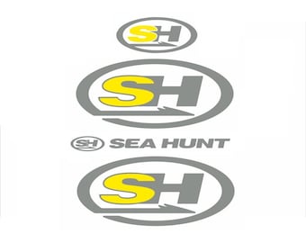 Décalcomanie pour bateau Sea Hunt, vinyle 3 m, jaune et argent marin brillant, kit USA HAUTE QUALITÉ