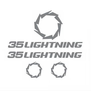 Fountain Lightning 35 Stickers 3M Vinyl in Silver Marine Gloss Set Kit USA HOGE KWALITEIT