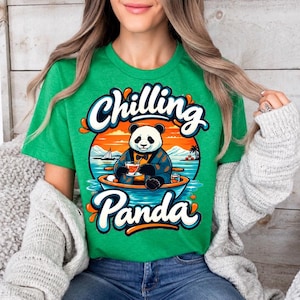 Chilling Panda T-Shirt – Cute Tropical Panda Graphic Tee