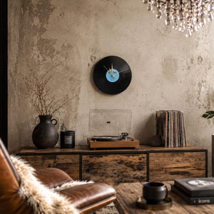 Orologio da parete con disco in vinile | Scegli il tuo disco | Orologio LP fatto a mano | Lancette dorate | Arredamento industriale