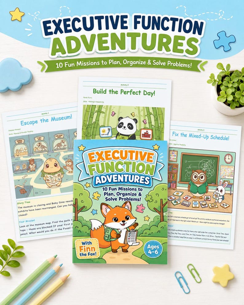 Executive Function Adventures Workbook | Problem Solving Activities (Ages 4-6) (PDF)