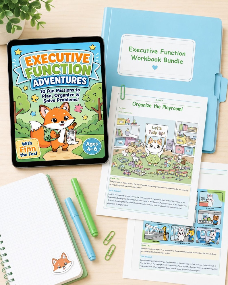 Executive Function Adventures Workbook | Problem Solving Activities (Ages 4-6) (PDF)