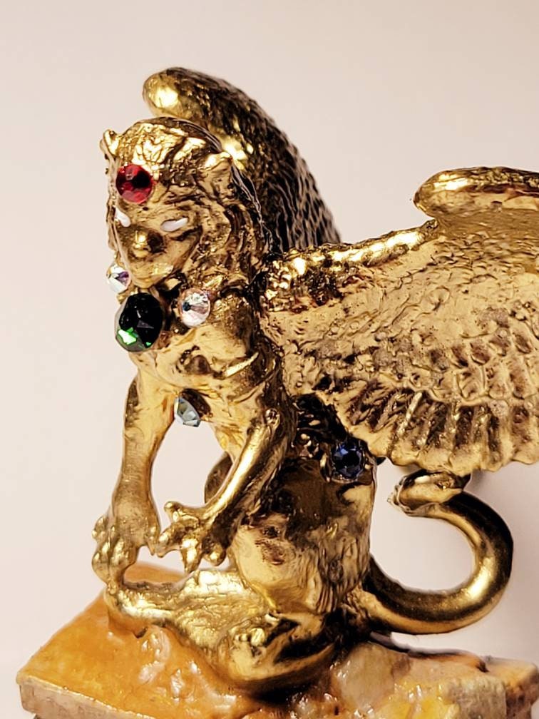 Gold Painted and Jeweled Female Sphinx Miniature - Etsy
