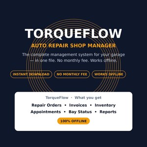 Auto Repair Shop Management System | Mechanic Software | HTML Planner | Invoice Generator | Inventory Tracker | Vehicle Inspection