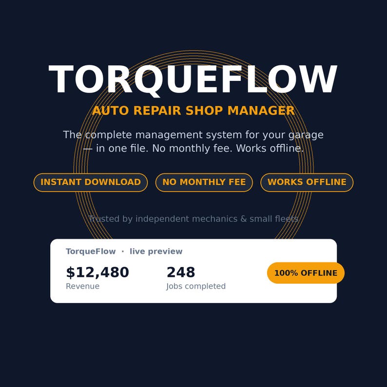 Auto Repair Shop Management System | Mechanic Software | HTML Planner ...