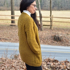 Mustard Cardigan Pattern, Crochet Cardigan, Crochet Pattern, Women ...