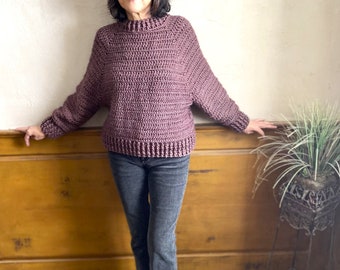 Boysenberry Bliss Sweater, Crochet Pattern, Sweater Pattern, Crochet Poncho, Poncho Pattern.