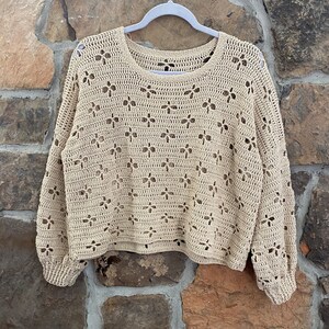 Lacy Blossom Virktröja Mönster, Virktröja Mönster, Virkmönster.