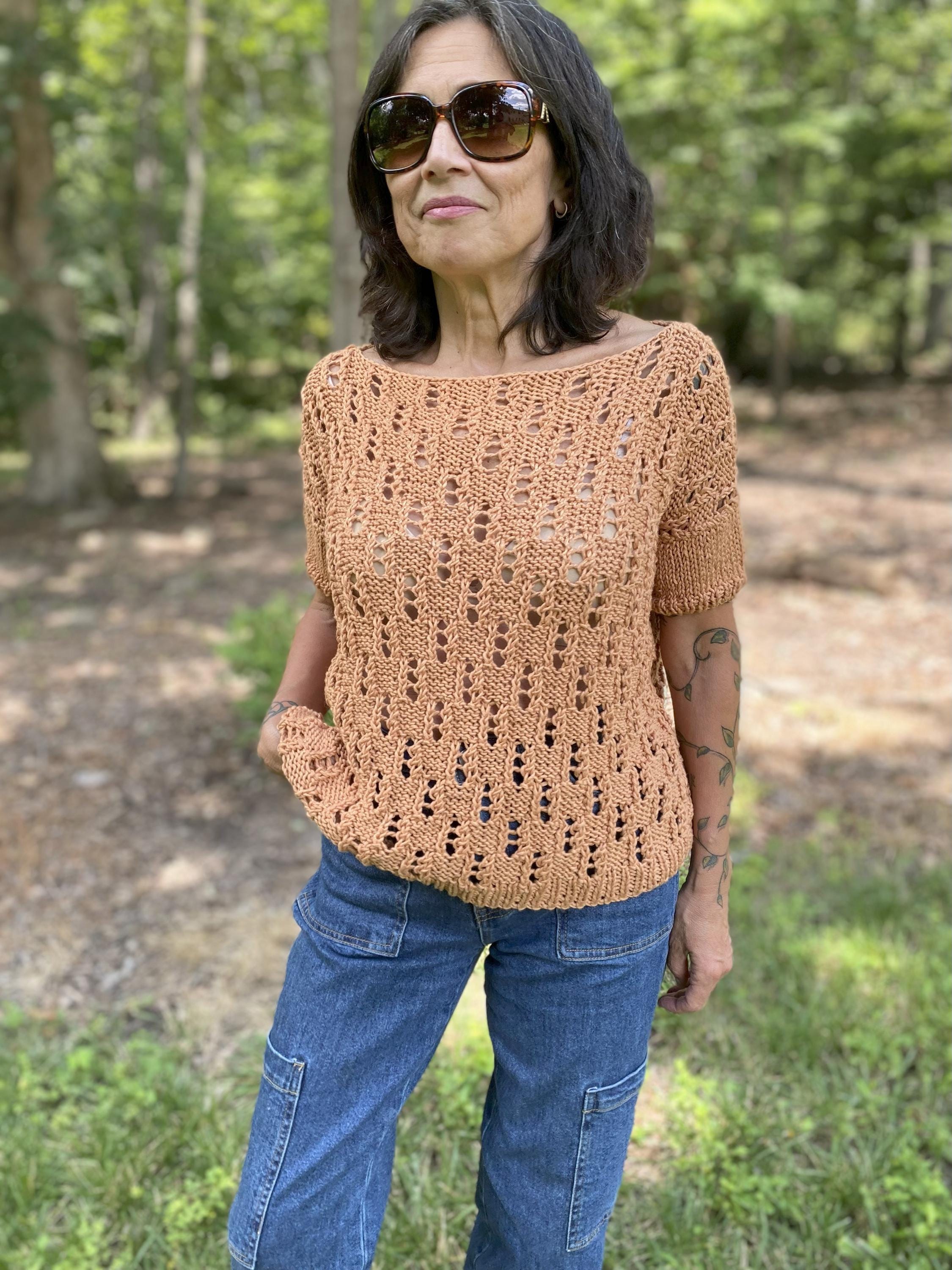 Lace Breeze Sweater Knitting Pattern, Women's Sizes XS-3XL (PDF