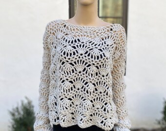 Sweater crochet dama new arrivals
