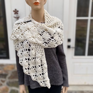 Las Perlas Shawl, Crochet Shawl, Knit Shawl, Shawl Pattern, Women Scarf.