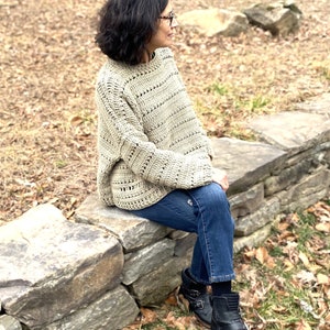 The Sage Serenity Oversize Sweater, Crochet Sweater, Crochet Pattern, Sweater Pattern.