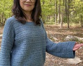 Ocean Mist Crochet Sweater, Crochet Pullover