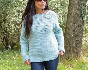 Celeste Crochet Sweater Pattern, Loose Fit (PDF Pattern)