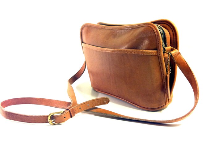 Vintage Leather COACH Crossbody Saddle Bag Acorn Coach Satchel Etsy