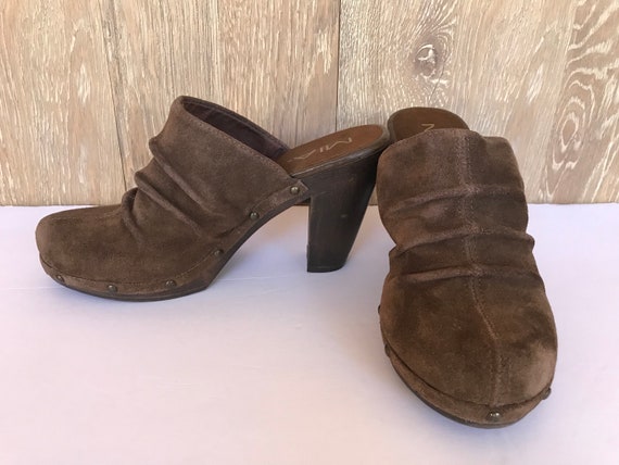 Suede Platform Slouchy Leather Mules Clogs | Etsy