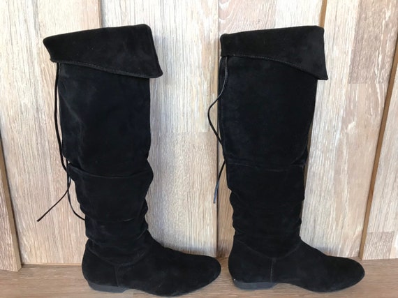 knee high slouch boots flat