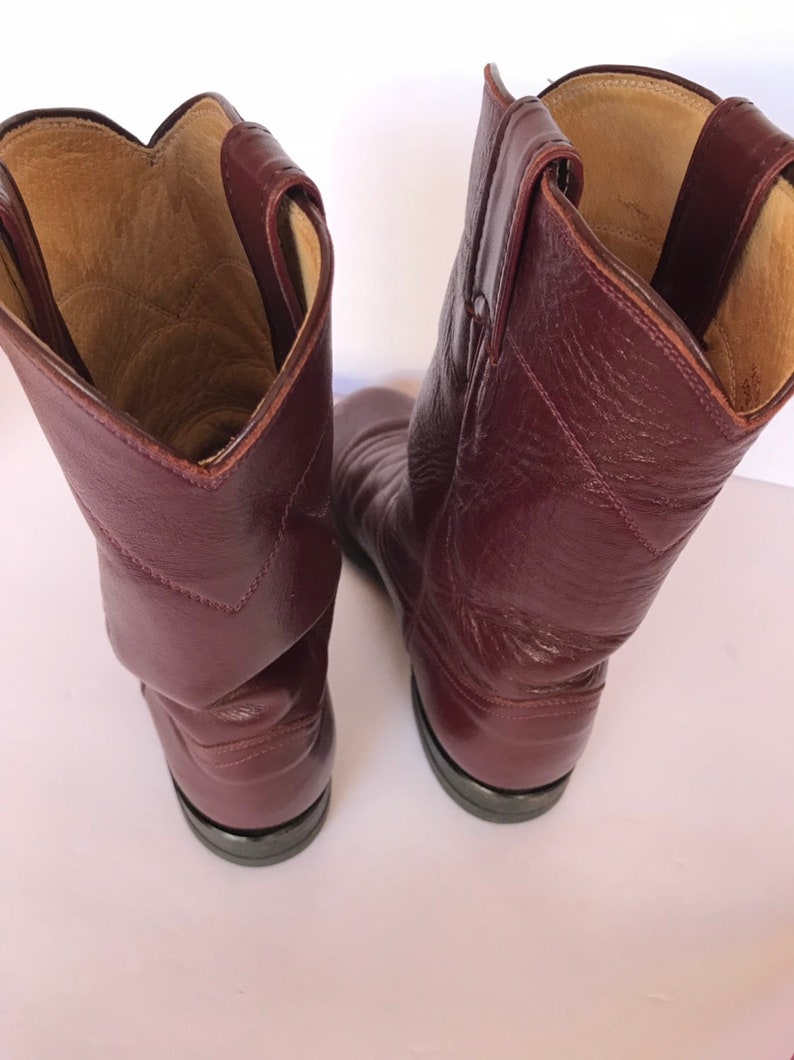 burgundy biker boots
